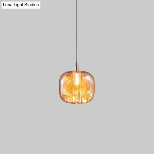 Postmodern Hand Blown Ceiling Hanging Pendant Light 1 / Amber Lighting