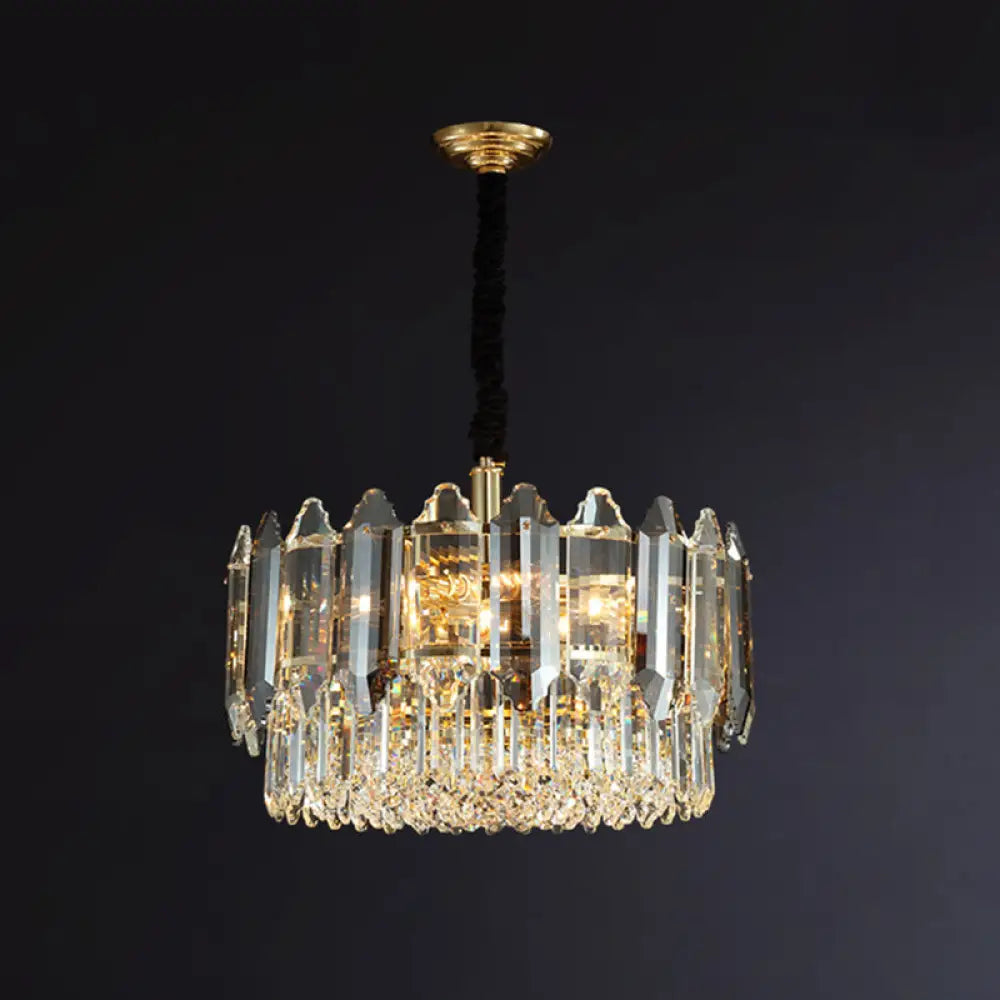 Postmodern K9 Crystal Ceiling Chandelier Light Fixture - Clear / 19.5’’