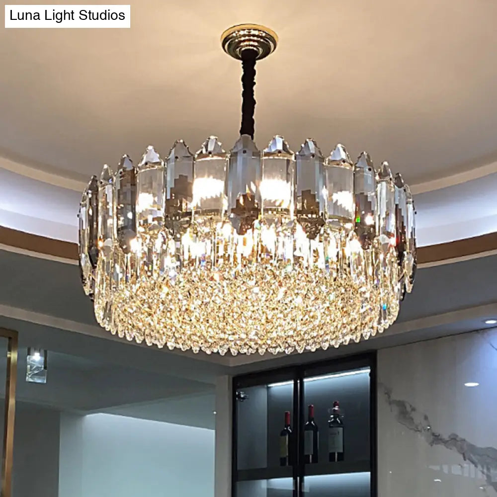 Postmodern K9 Crystal Ceiling Chandelier Light Fixture - Clear