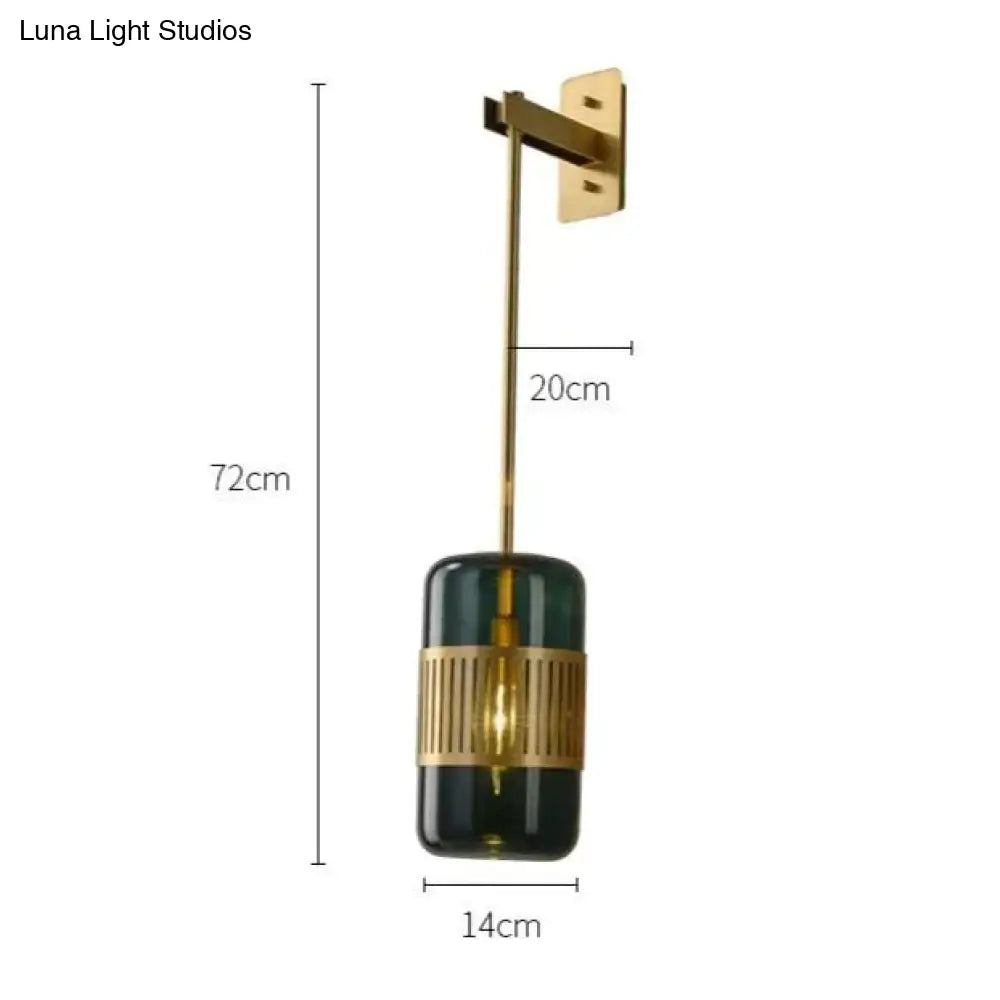 Postmodern Light Luxury Simple Bedroom Bedside Full Copper Wall Lamp Lamps