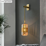Postmodern Light Luxury Simple Bedroom Bedside Full Copper Wall Lamp Copper Wall Lamps