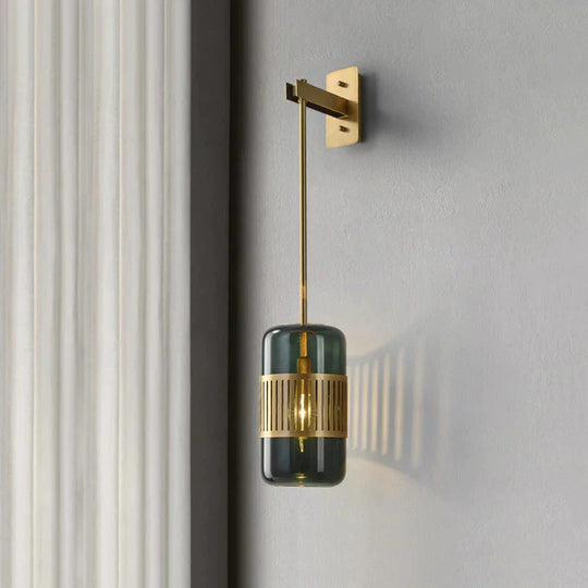 Postmodern Light Luxury Simple Bedroom Bedside Full Copper Wall Lamp