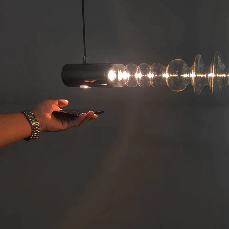 Postmodern Lights Luxury Restaurant LED Lamp Nordic Minimalist Designer Study Cafe Bar Island Creative Art Long Glass Chandelier