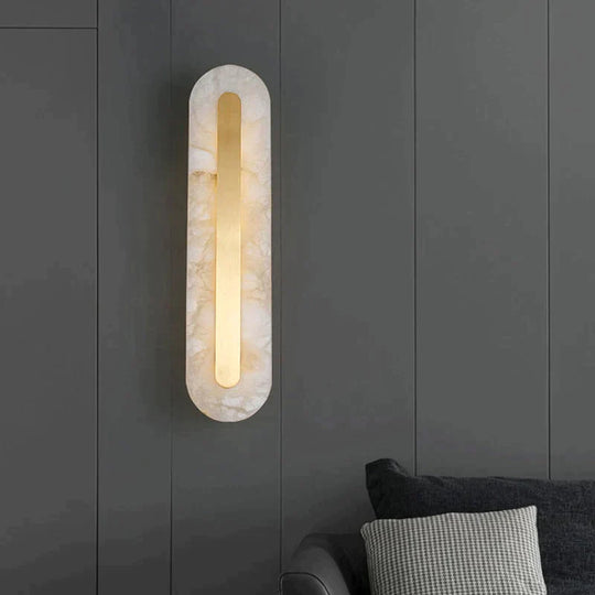 Postmodern Luxury Copper Marble Wall Lamp In Gold Shade For Living Room Restaurant Bedroom Indoor