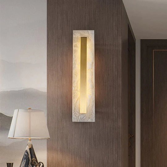 Postmodern Luxury Copper Marble Wall Lamp in Gold shade For Living Room Restaurant Bedroom Indoor Wall Lamp