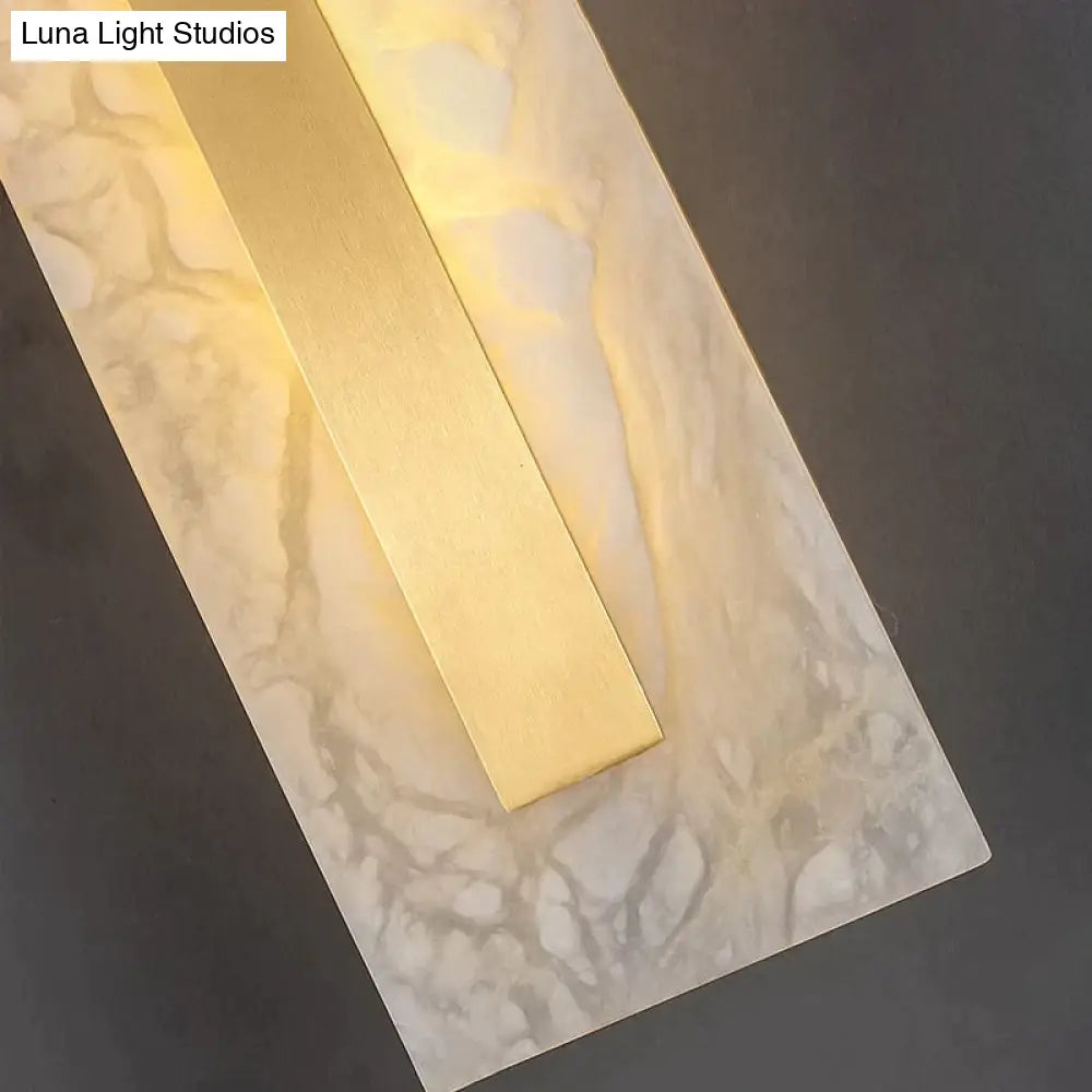 Postmodern Luxury Copper Marble Wall Lamp In Gold Shade For Living Room Restaurant Bedroom Indoor