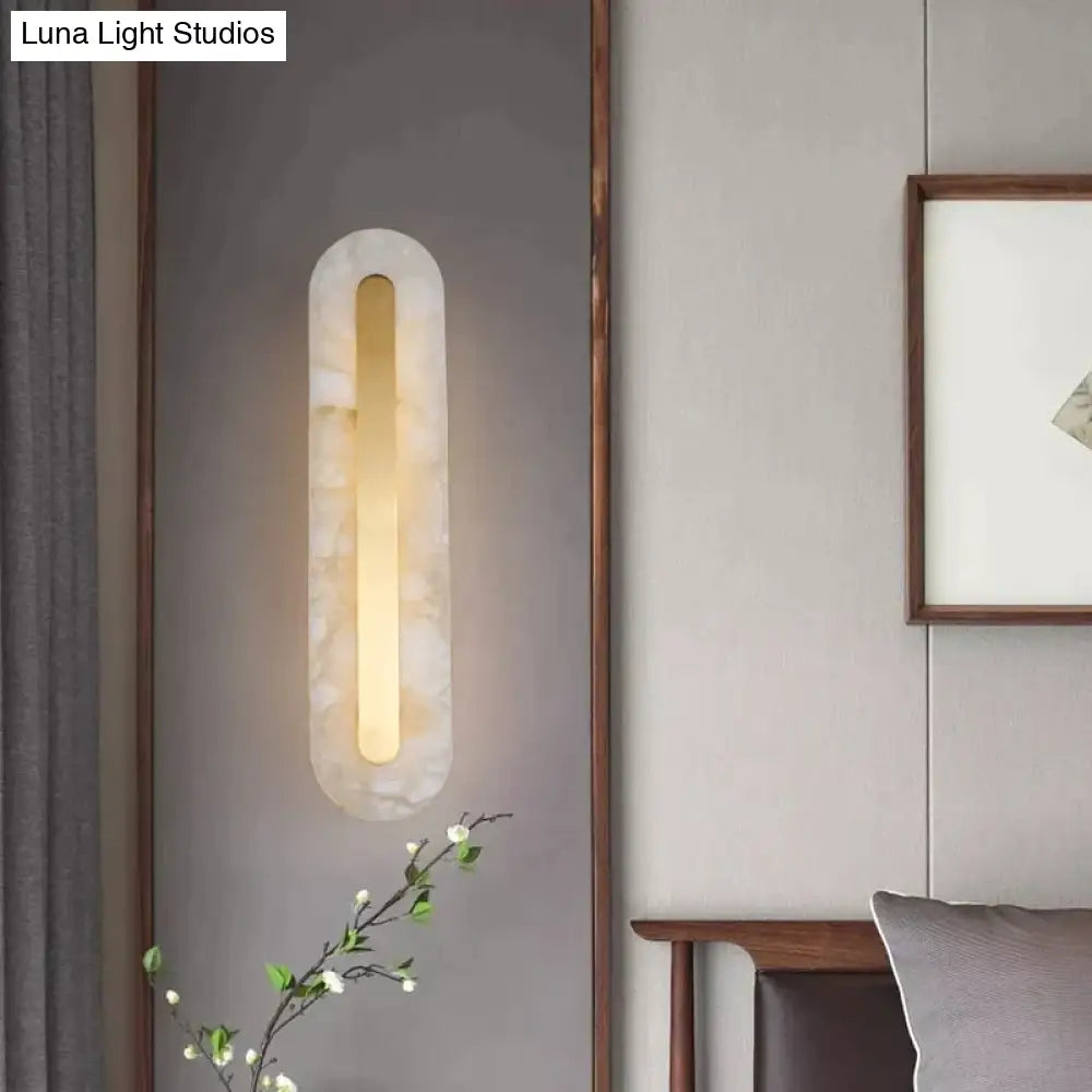 Postmodern Luxury Copper Marble Wall Lamp In Gold Shade For Living Room Restaurant Bedroom Indoor