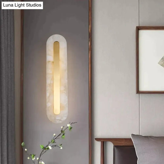 Postmodern Luxury Copper Marble Wall Lamp In Gold Shade For Living Room Restaurant Bedroom Indoor