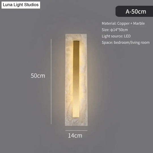 Postmodern Luxury Copper Marble Wall Lamp In Gold Shade For Living Room Restaurant Bedroom Indoor