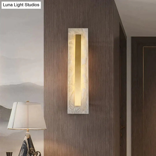 Postmodern Luxury Copper Marble Wall Lamp In Gold Shade For Living Room Restaurant Bedroom Indoor