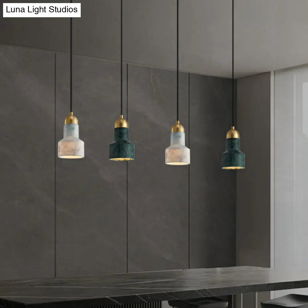 Postmodern Marble Pendant Lamp With Down Lighting - Single-Bulb Ceiling Hang Fixture For Table