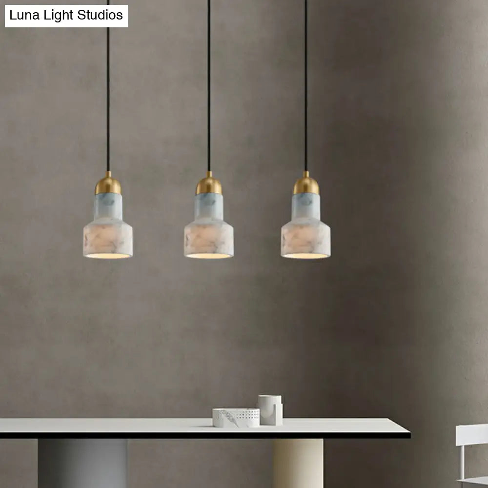 Postmodern Marble Pendant Lamp With Down Lighting - Single-Bulb Ceiling Hang Fixture For Table