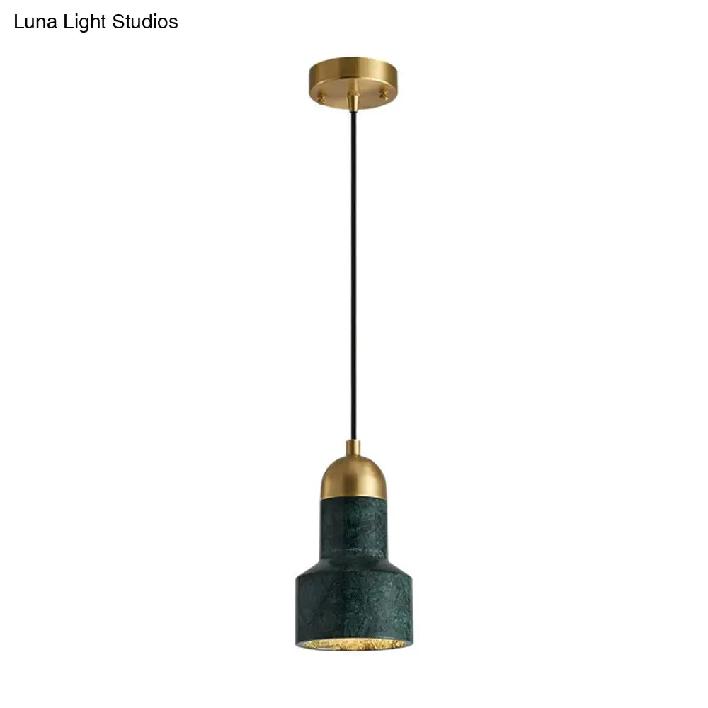 Postmodern Marble Pendant Lamp With Down Lighting - Single-Bulb Ceiling Hang Fixture For Table