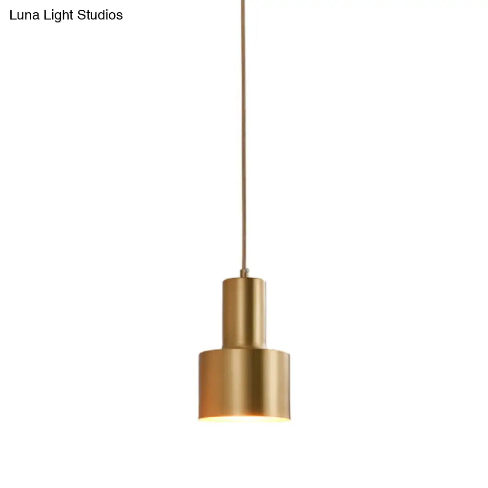 Grenade-Shaped Metal Pendant Lamp For Modern Living Room Brass