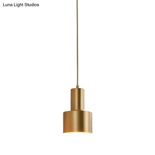 Grenade-Shaped Metal Pendant Lamp For Modern Living Room Brass