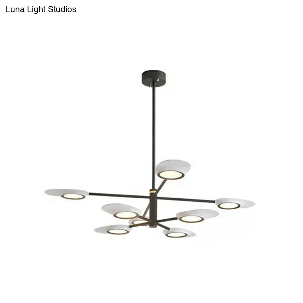 Postmodern Metallic Led Chandelier Pendant Light - Radiant Burst Design For Living Room 8 / Black