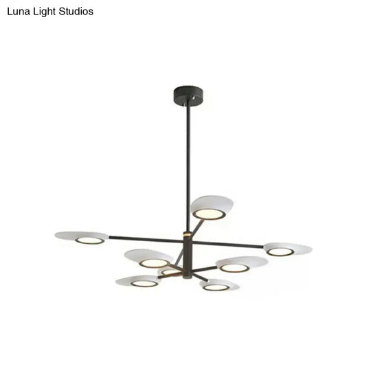 Postmodern Metallic Led Chandelier Pendant Light - Radiant Burst Design For Living Room 8 / Black