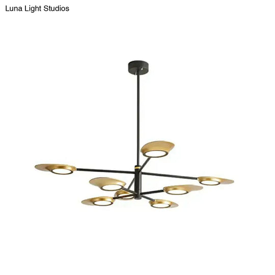 Postmodern Metallic Led Chandelier Pendant Light - Radiant Burst Design For Living Room