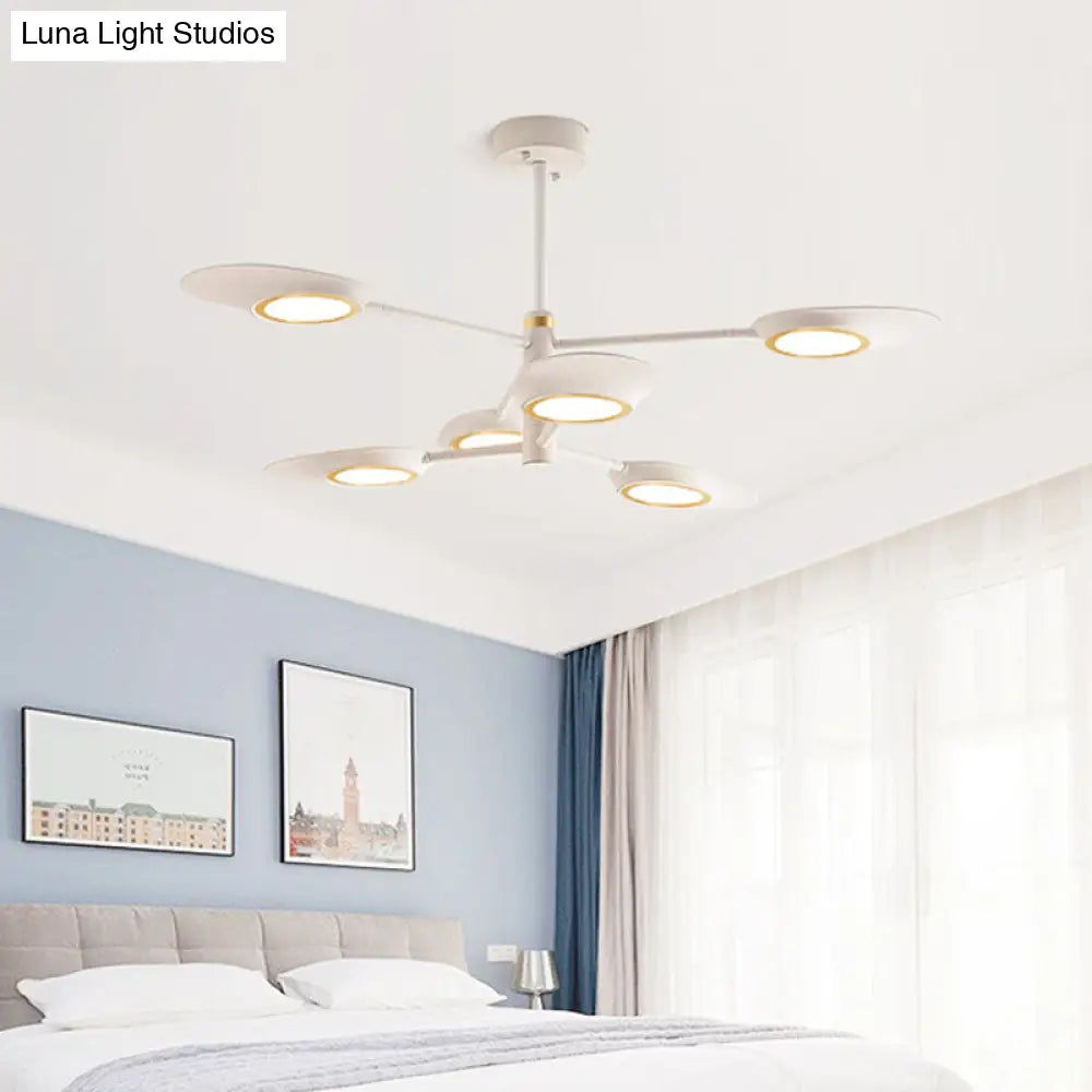 Postmodern Metallic Led Chandelier Pendant Light - Radiant Burst Design For Living Room