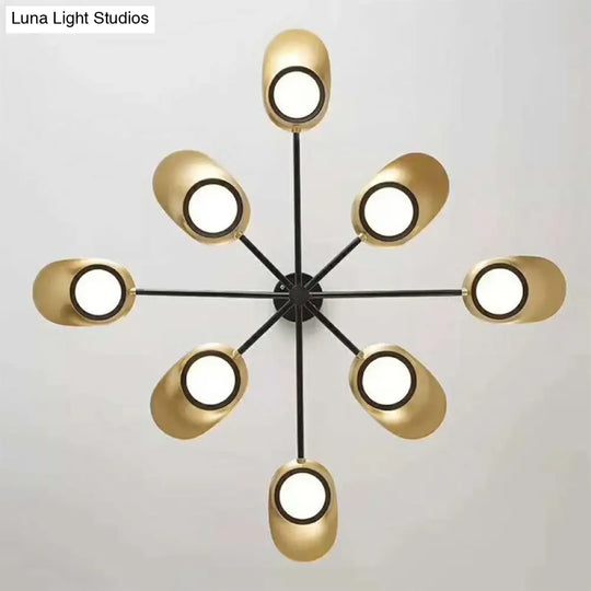 Postmodern Metallic Led Chandelier Pendant Light - Radiant Burst Design For Living Room