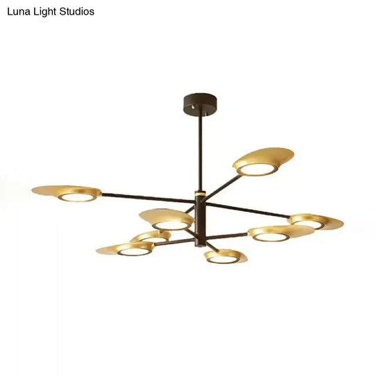 Postmodern Metallic Led Chandelier Pendant Light - Radiant Burst Design For Living Room