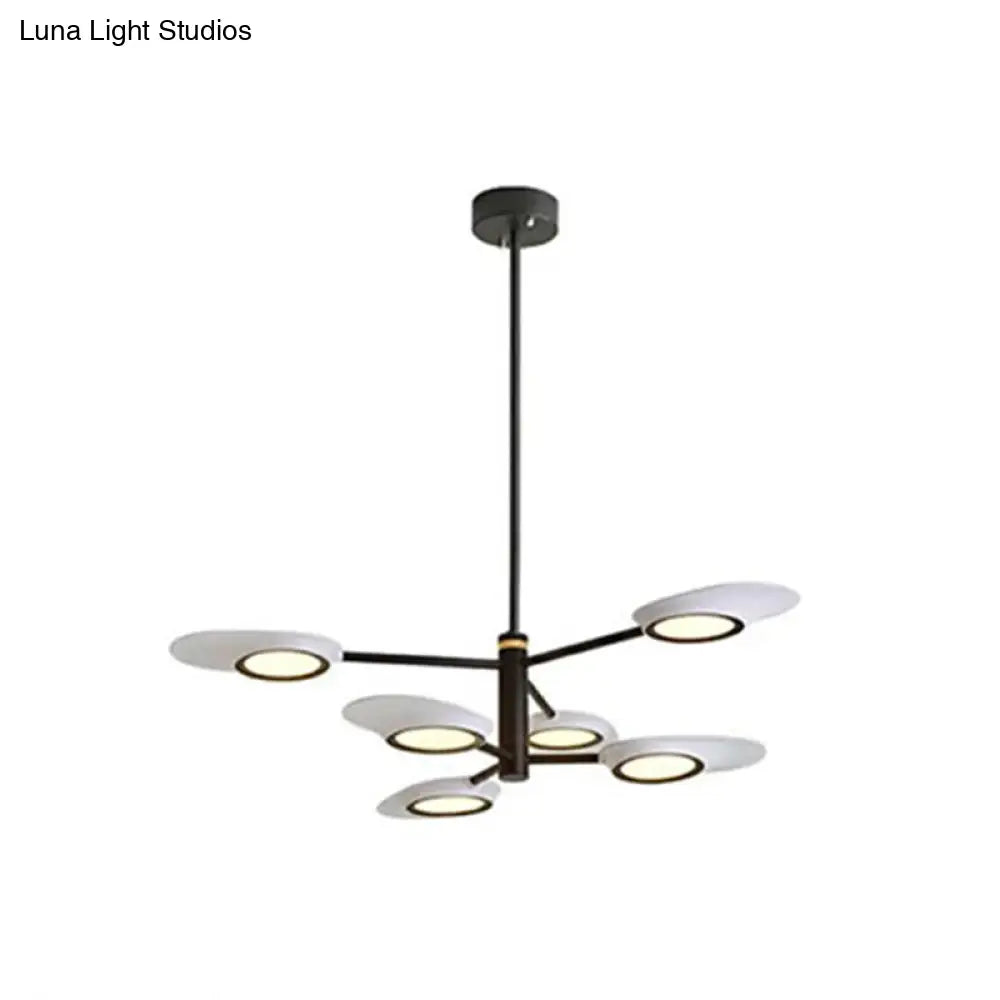 Postmodern Metallic Led Chandelier Pendant Light - Radiant Burst Design For Living Room 6 / Black