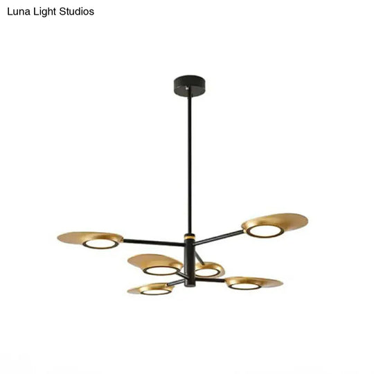 Postmodern Metallic Led Chandelier Pendant Light - Radiant Burst Design For Living Room 6 / Gold