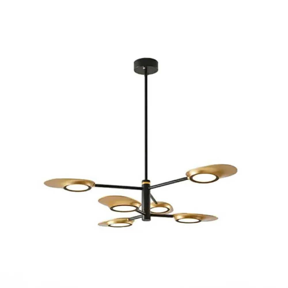 Postmodern Metallic Led Chandelier Pendant Light - Radiant Burst Design For Living Room 6 / Gold