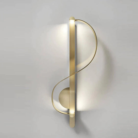 Postmodern Minimalist Creative S-shaped Copper Wall Lamp