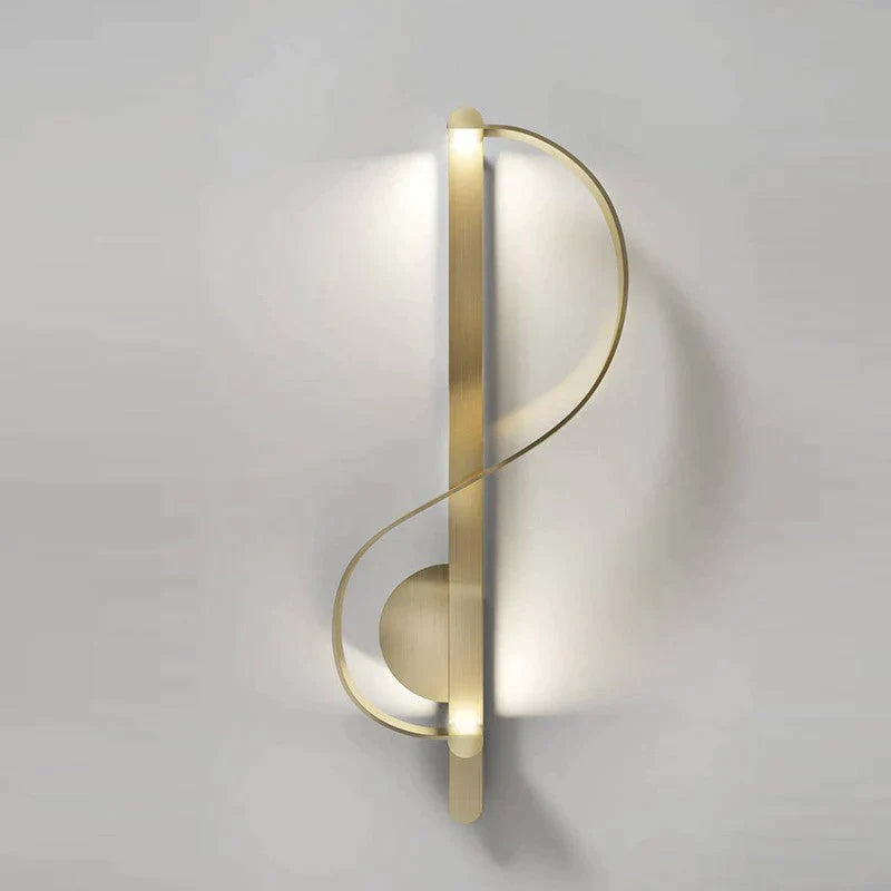 Postmodern Minimalist Creative S-Shaped Copper Wall Lamp Lamps