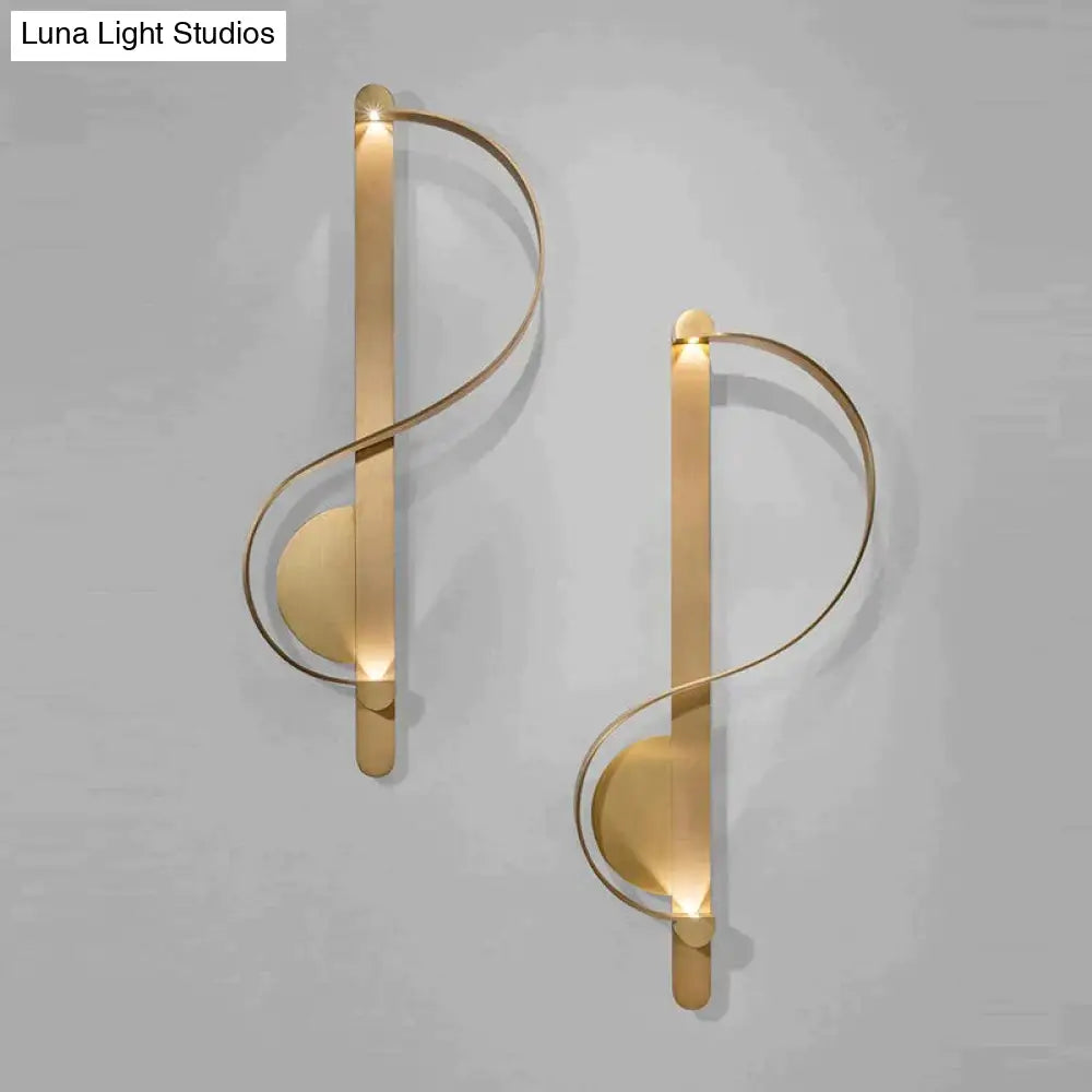 Postmodern Minimalist Creative S-Shaped Copper Wall Lamp Lamps