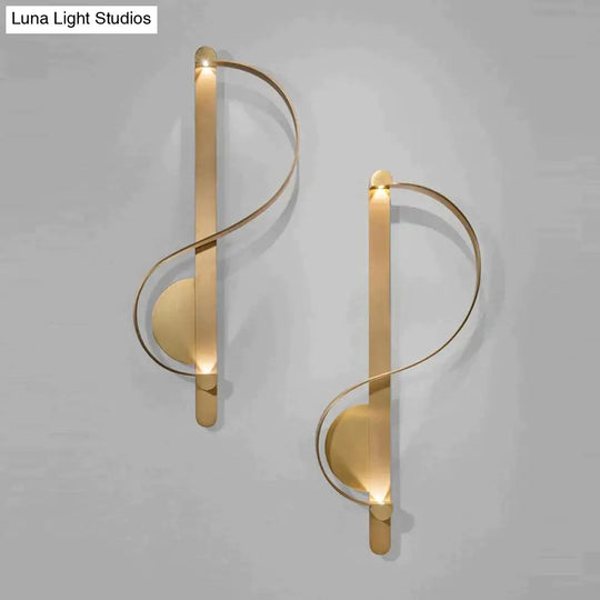 Postmodern Minimalist Creative S-Shaped Copper Wall Lamp Lamps