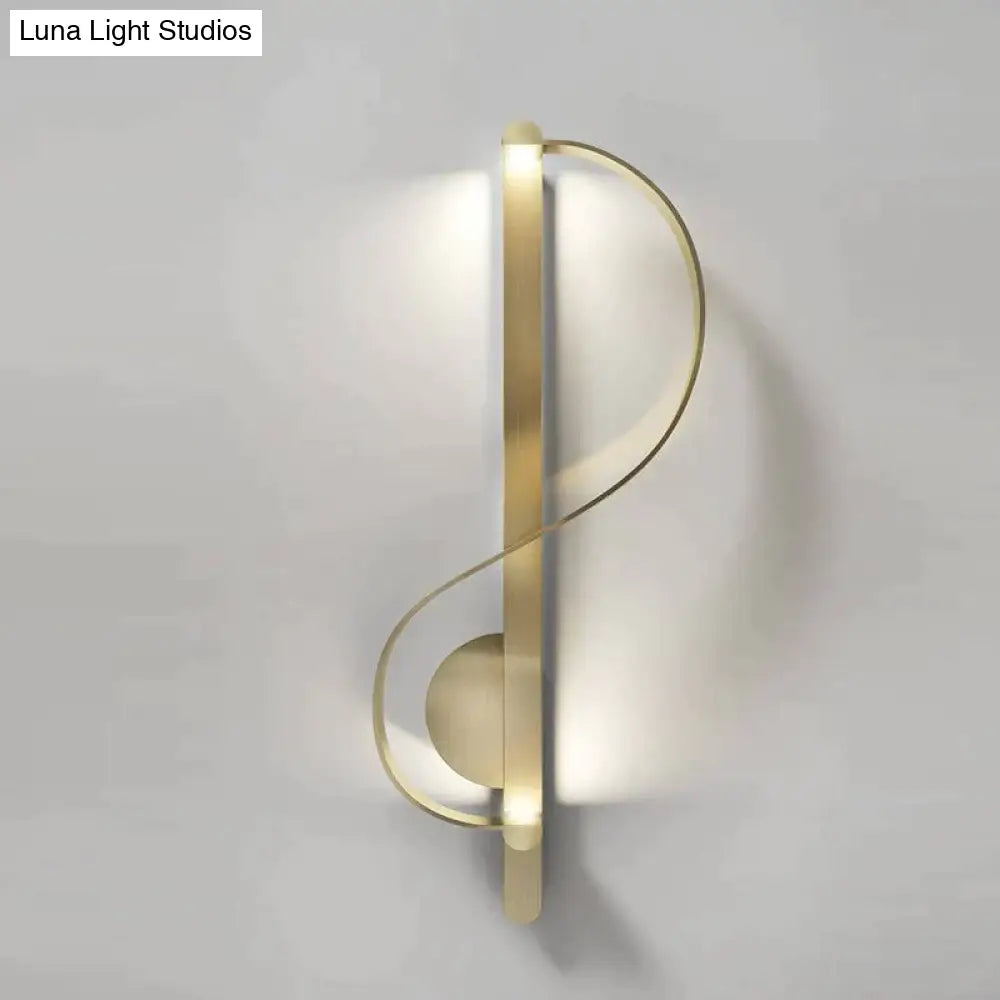 Postmodern Minimalist Creative S-Shaped Copper Wall Lamp All Copper / Warm Light Lamps