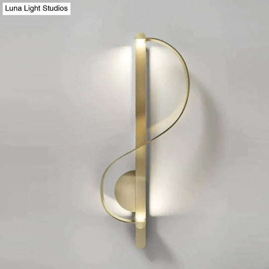 Postmodern Minimalist Creative S-Shaped Copper Wall Lamp All Copper / Warm Light Lamps