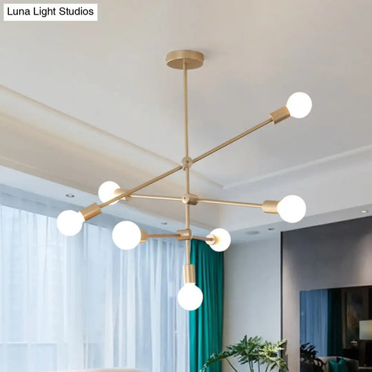 Postmodern Mobile Arm Metal Drop Lamp: 2/3-Tier Gold 4/5/7-Light Hanging Chandelier For Table