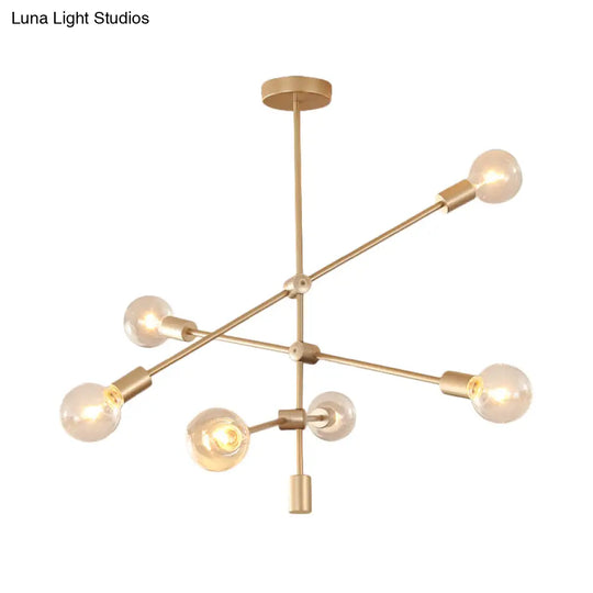 Postmodern Mobile Arm Metal Drop Lamp: 2/3-Tier Gold 4/5/7-Light Hanging Chandelier For Table