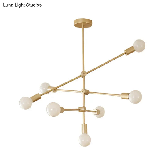 Postmodern Mobile Arm Metal Drop Lamp: 2/3-Tier Gold 4/5/7-Light Hanging Chandelier For Table