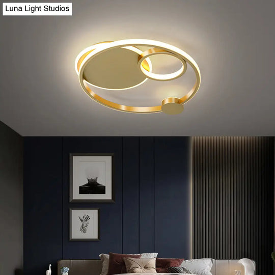 Modern Metal Led Flushmount Ceiling Lamp For Bedroom