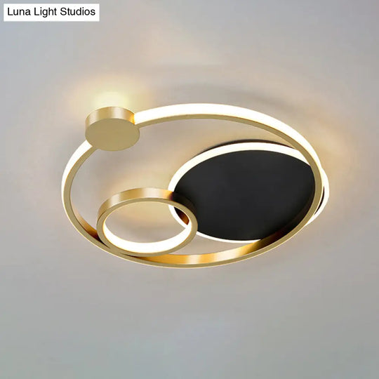 Modern Metal Led Flushmount Ceiling Lamp For Bedroom