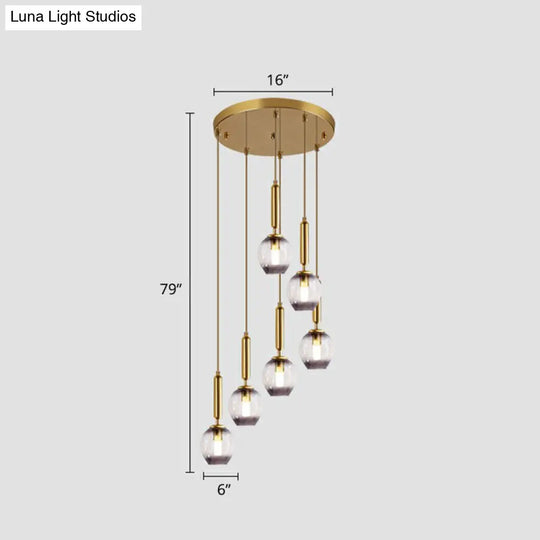 Modern Ombre Glass Ceiling Light Pendant For Living Room - Multi-Shaped And Stylish Suspension 6 /