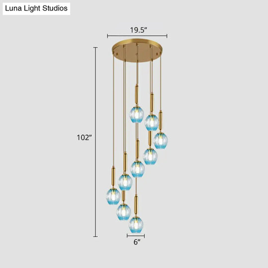 Modern Ombre Glass Ceiling Light Pendant For Living Room - Multi-Shaped And Stylish Suspension 9 /