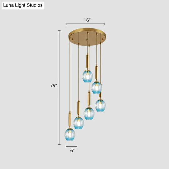 Modern Ombre Glass Ceiling Light Pendant For Living Room - Multi-Shaped And Stylish Suspension 6 /