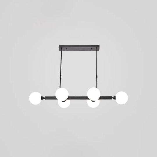 Postmodern Opaline Glass Molecular Island Pendant Light For Dining Room 6 / Black