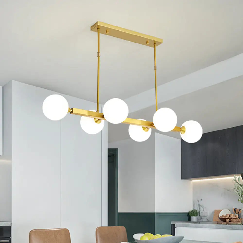 Postmodern Opaline Glass Molecular Island Pendant Light For Dining Room 6 / Gold