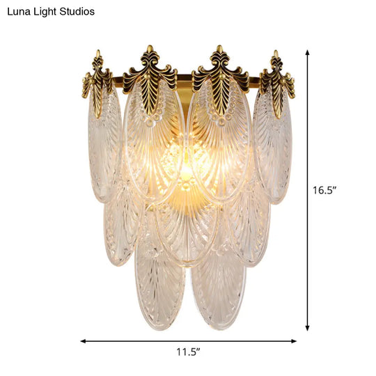 Postmodern Oval Glass Wall Sconce Light Fixture With Gold Finish