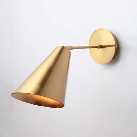 Postmodern Personality Wall Mounted Metal Light For Bedroom Gold / Tapered