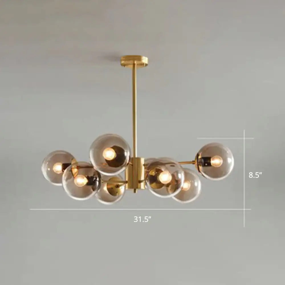 Postmodern Radial Ball Glass Chandelier - Stylish Ceiling Light For Dining Room 8 / Coffee