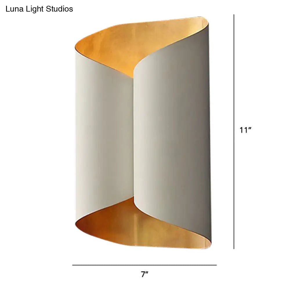 Postmodern Roll Shape Metal Wall Lamp Sconce - 2-Bulb Mount Light For Stairs