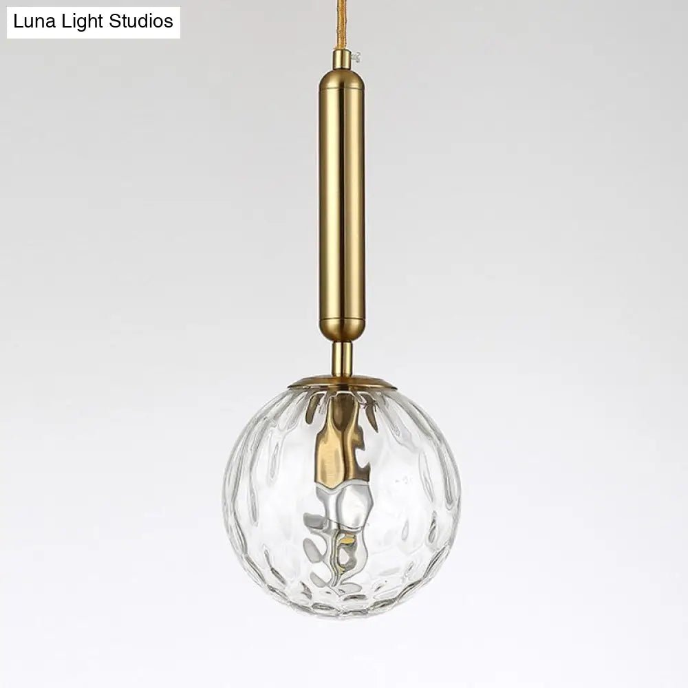 Postmodern Spherical Wall Mounted Lamp In Black/Gold With Clear Water/White Glass - Perfect Bedside