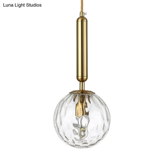 Postmodern Spherical Wall Mounted Lamp In Black/Gold With Clear Water/White Glass - Perfect Bedside